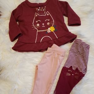 Carter's outfit sz 3 months, shirt and 2 pants
